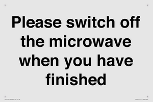 Please switch off the microwave when you have finished
